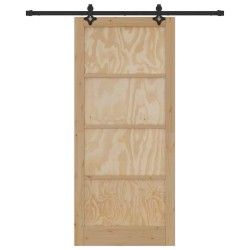 Porte coulissante avec quincaillerie 93x211 cm en bois massif de pin 