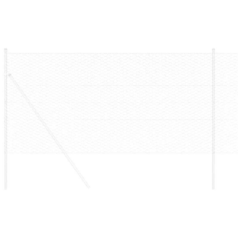 Clôture Hexagonale Grise Argent 0.5 x 10 m Acier galvanisé 