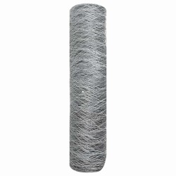 Clôture Hexagonale Grise Argent 0.5 x 10 m Acier galvanisé 