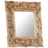 Miroir sculpté à la main Marron 50x50cm Bois de manguier massif 