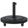 Base de parasol avec roues pour pôles Ø38-48 mm, 13 kg, ronde. 