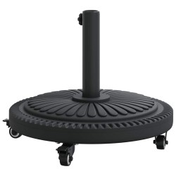Base de parasol avec roues pour pôles Ø38-48 mm, 13 kg, ronde. 