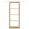 Porte Coulissante avec Kit de Matériel 93x232 cm Bois Massif Pin 