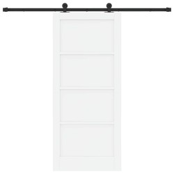 Porte coulissante avec quincaillerie 'ORKDAL'en bois solide blanc en pin 