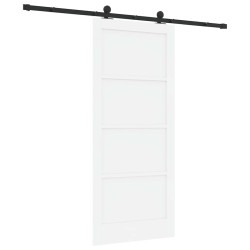 Porte coulissante avec quincaillerie 'ORKDAL'en bois solide blanc en pin 