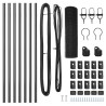 Set de Poteaux de Clôture en Acier Gris Set de 2 Gris Acier 