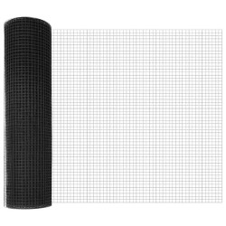 Set de Poteaux de Clôture en Acier Gris Set de 2 Gris Acier 