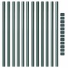 Poteaux de clôture 12 pcs Vert 120 cm Acier peint par poudre 