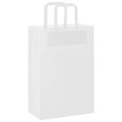 Sacs en papier 50 pcs avec poignées blanc 21x11x31 cm 