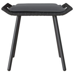 Tabourets de jardin 2 pcs Noir 50x40x45 cm Poly Rattan 