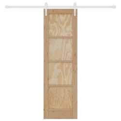 Porte coulissante avec ensemble de matériel 61x198,5 cm Bois massif Pin 