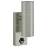 Appliques Murales Extérieures avec Capteur 2 pcs Argent Acier Inoxydable IP44 