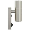 Appliques Murales Extérieures avec Capteur 2 pcs Argent Acier Inoxydable IP44 