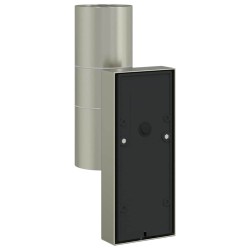 Appliques Murales Extérieures avec Capteur 2 pcs Argent Acier Inoxydable IP44 
