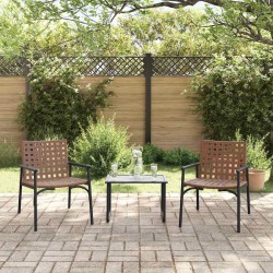 Chaises de jardin 2 pcs Noires 79x56x73,5 cm Rattan en polypropylène 