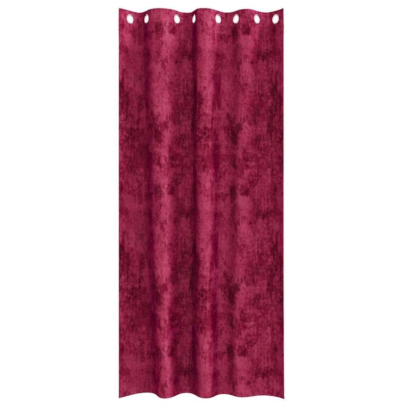 Rideaux en velours 2 pièces avec œillets, rouge vin, 245x140 cm 