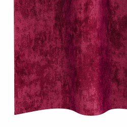Rideaux en velours 2 pièces avec œillets, rouge vin, 245x140 cm 