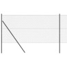 Jeu de Poteaux de Clôture Gris 1.4 x 10 m Acier galvanisé 