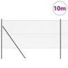 Jeu de Poteaux de Clôture Gris 1.4 x 10 m Acier galvanisé 