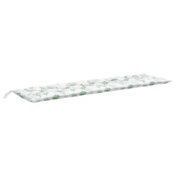 Coussin de banc de jardin motif de feuilles 200x50x7 cm tissu 
