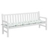 Coussin de banc de jardin motif de feuilles 200x50x7 cm tissu 