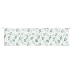 Coussin de banc de jardin motif de feuilles 200x50x7 cm tissu 