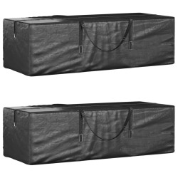 Sacs de rangement pour sapin de Noël 2 pcs noir polyéthylène 
