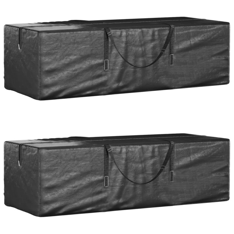 Sacs de rangement pour sapin de Noël 2 pcs noir polyéthylène Sacs de rangement pour sapin de Noël 2 pcs noir polyéthylène