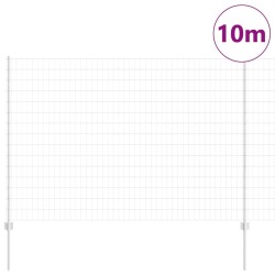Clôture Euro avec 10 poteaux en U Argent 1,5x10 m Acier 