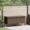 Boîte rangement jardin roues marron 160x55x75 cm résine tressée 
