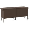 Boîte rangement jardin roues marron 160x55x75 cm résine tressée 