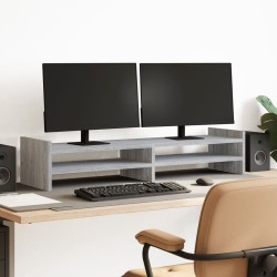 Support de moniteur sonoma gris 100x27x20 cm bois d'ingénierie 