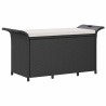 Banc de jardin avec coussin noir 116x46x57 cm résine tressée 