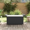 Banc de jardin avec coussin noir 116x46x57 cm résine tressée 
