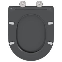 Siège de toilette à fermeture rapide avec chute douce en duroplast anthracite 