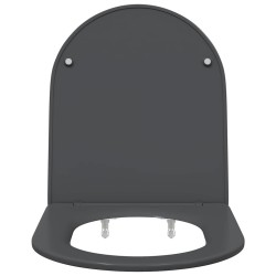 Siège de toilette à fermeture rapide avec chute douce en duroplast anthracite 