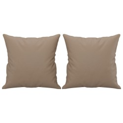 Coussins décoratifs lot de 2 Cappuccino 40x40 cm Similicuir 