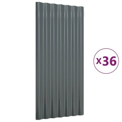 Panneaux de toiture 36 pcs Acier Anthracite 80x36 cm 