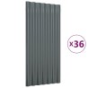 Panneaux de toiture 36 pcs Acier Anthracite 80x36 cm 