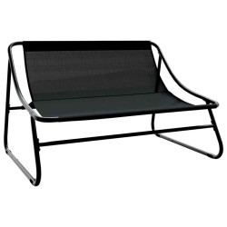 Banc de Jardin avec Coussin Noir 110x80x71 cm Acier 