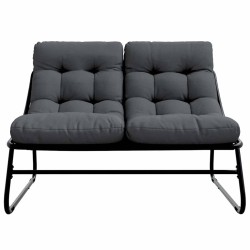 Banc de Jardin avec Coussin Noir 110x80x71 cm Acier 