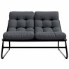 Banc de Jardin avec Coussin Noir 110x80x71 cm Acier 