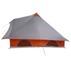 Tente familiale Tipi grise et orange pour 8 personnes, imperméable 
