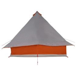 Tente familiale Tipi grise et orange pour 8 personnes, imperméable 