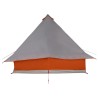 Tente familiale Tipi grise et orange pour 8 personnes, imperméable 