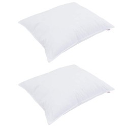 Oreillers 2 pcs Blanc 30 x 50 cm 130gsm 100% coton 