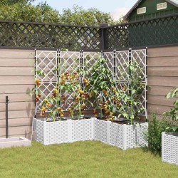jardinière avec treillis 5 pcs blanche 120x120x143 cm 