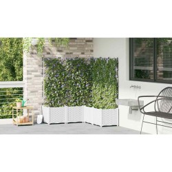 jardinière avec treillis 5 pcs blanche 120x120x143 cm 