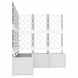 jardinière avec treillis 5 pcs blanche 120x120x143 cm 