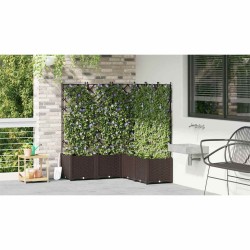 Jardinier avec treillis 5 pièces Marron 120x120x143 cm 